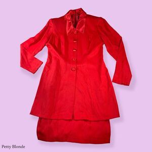 Virgo Red Blazer & Skirt Set